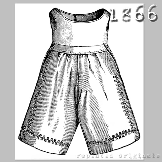 1866 Underbodice with Pants for Boy 3 - 5 Years Sewing Pattern - INSTANT DOWNLOAD PDF