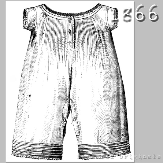 1866 Combinations for Girl 8 - 10 Years Sewing Pattern - INSTANT DOWNLOAD PDF