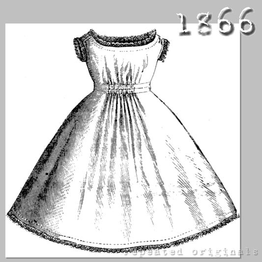 1866 Child's Apron Sewing Pattern - INSTANT DOWNLOAD PDF
