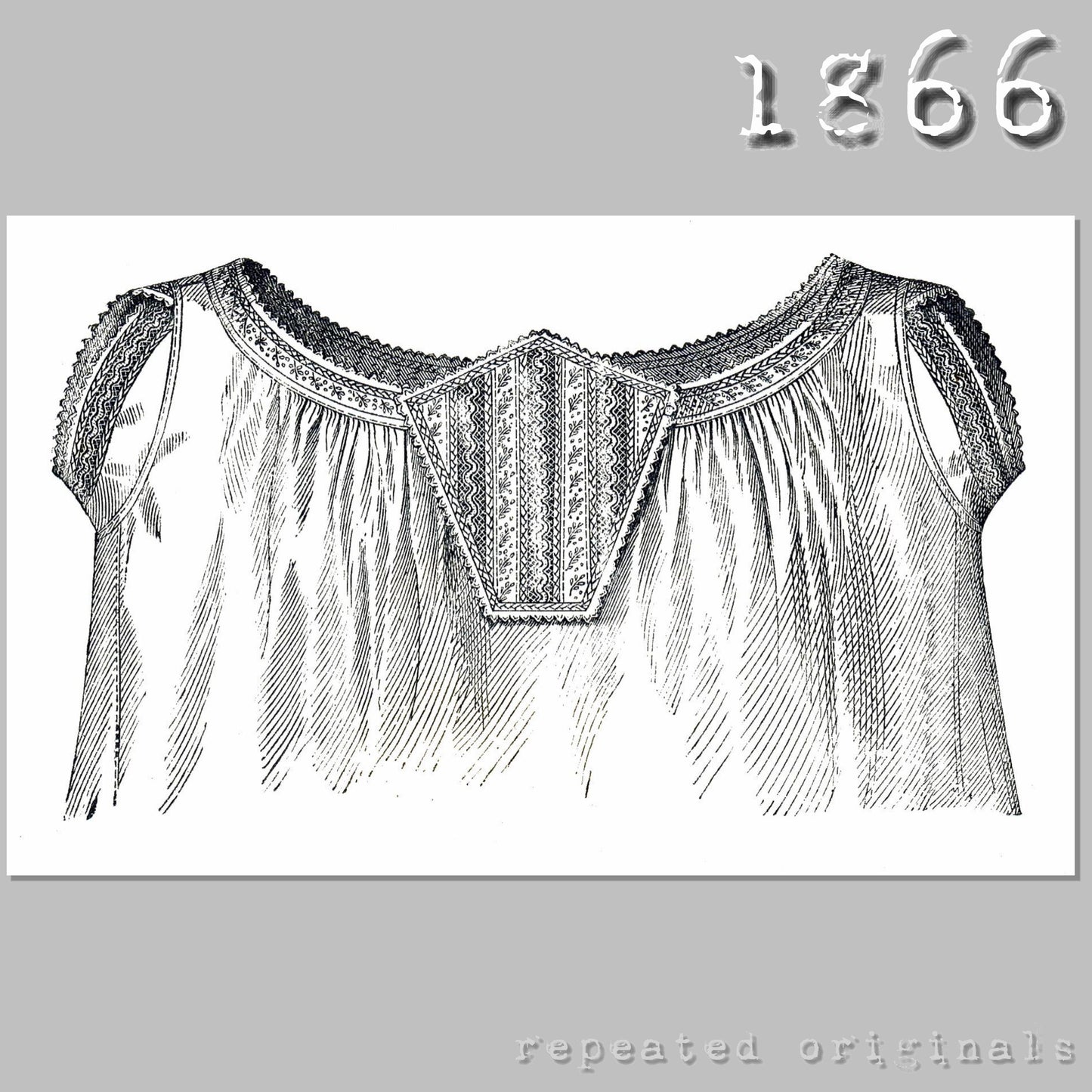 1866 Ladies' Chemise Sewing Pattern - INSTANT DOWNLOAD PDF