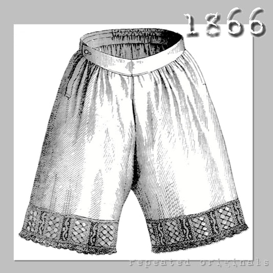 1866 Pantaloons for Girl 6 to 8 Years Sewing Pattern - INSTANT DOWNLOAD PDF