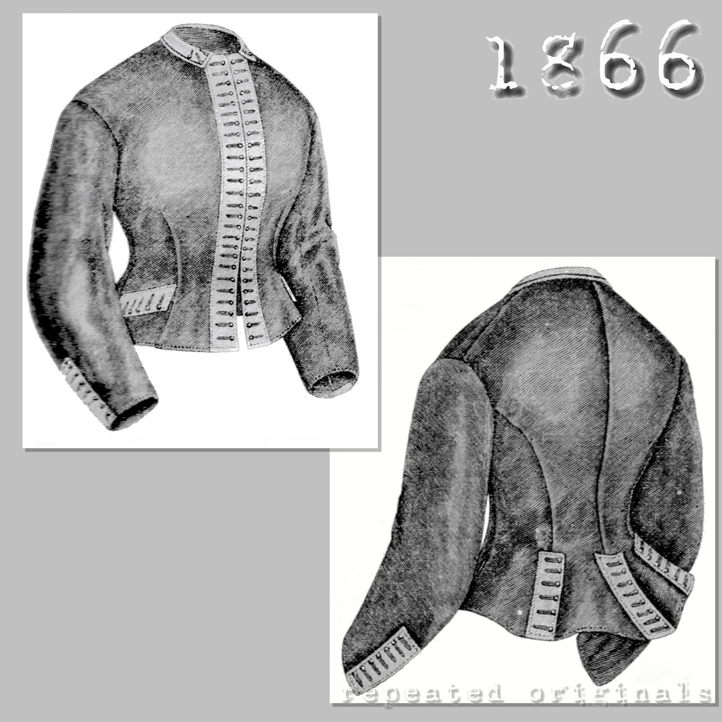1866 Jacket for Girl aged 14 - 16 Years Sewing Pattern - INSTANT DOWNLOAD PDF