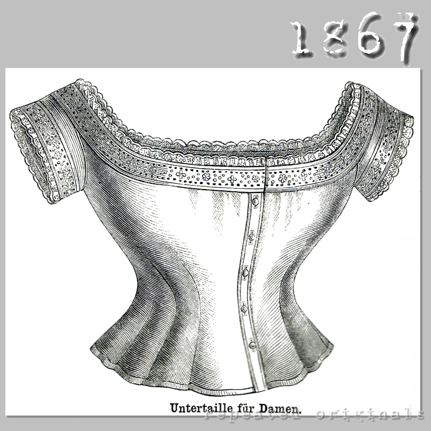 1867 Underwaist Sewing Pattern - INSTANT DOWNLOAND PDF