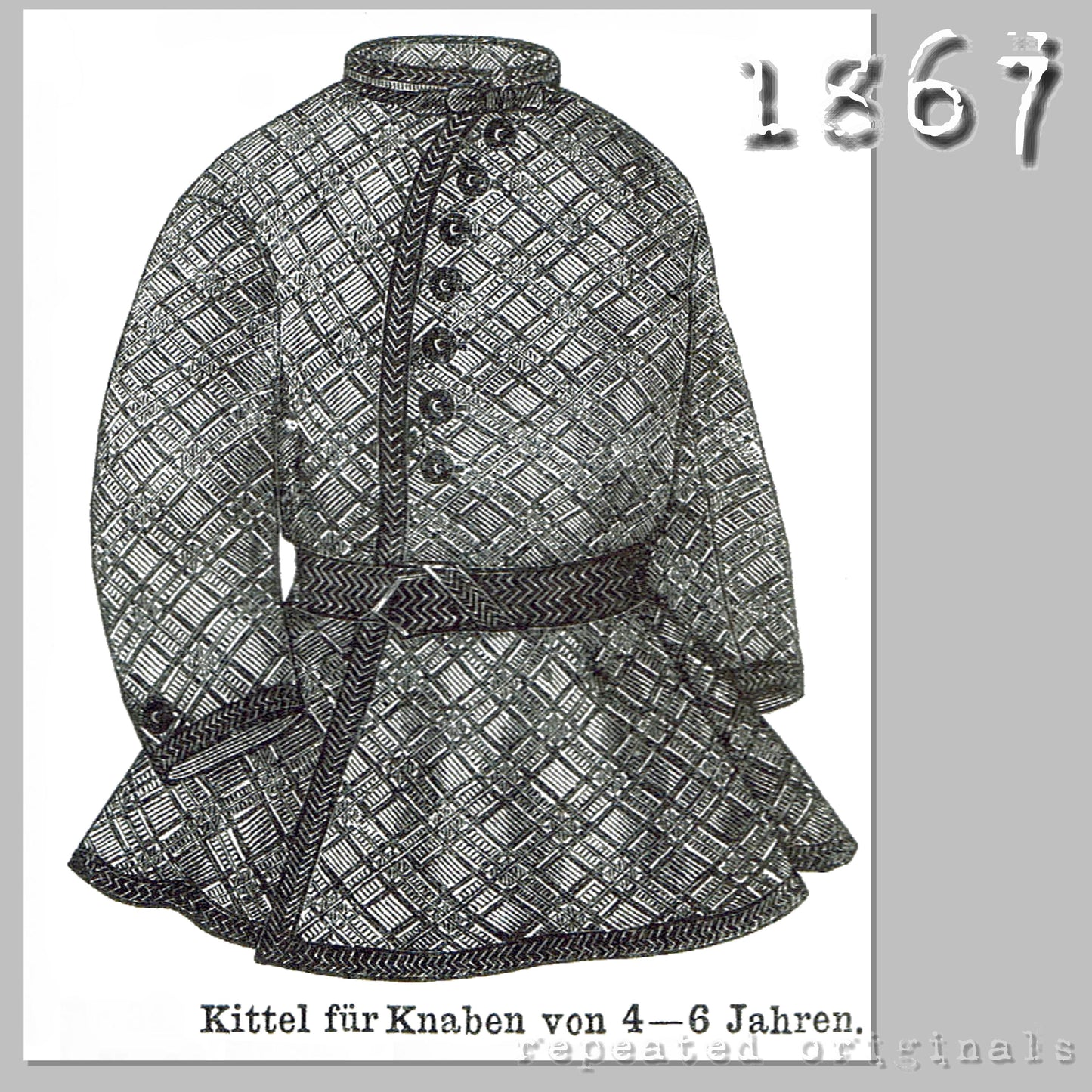 1867 Smock for Boy 4 - 6 Years Sewing Pattern - INSTANT DOWNLOAD PDF
