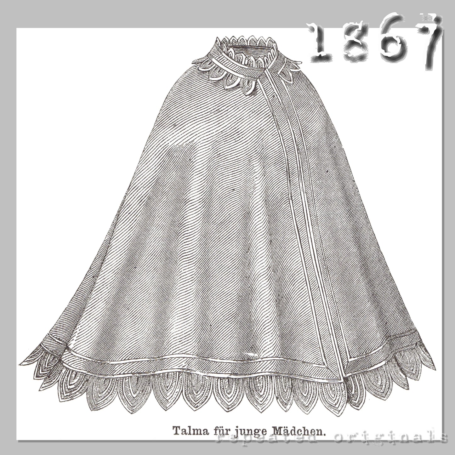 1867 Talma for Young Ladies Sewing Pattern - INSTANT DOWNLOAD PDF