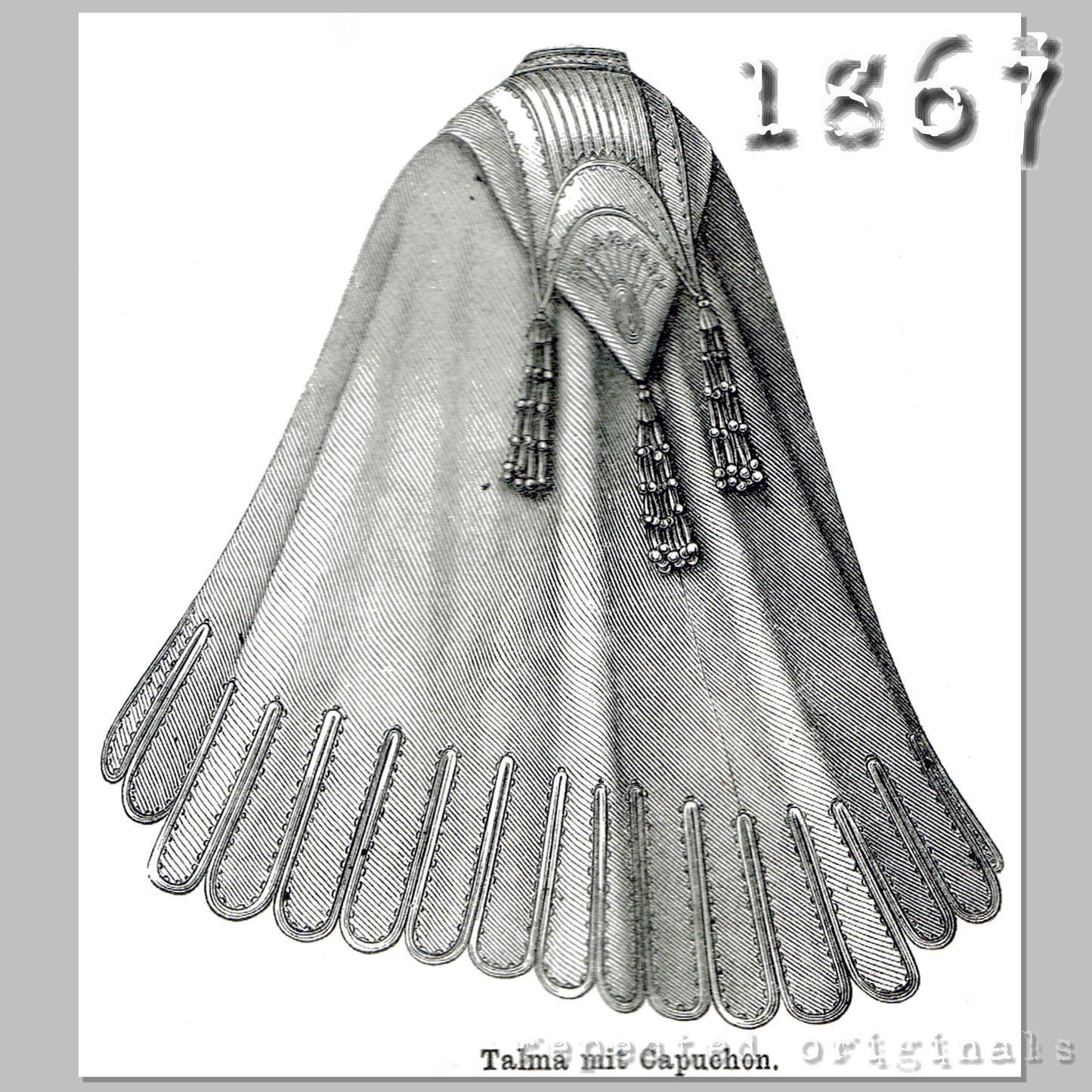 1867 Talma with Capuchon Sewing Pattern - INSTANT DOWNLOAD PDF