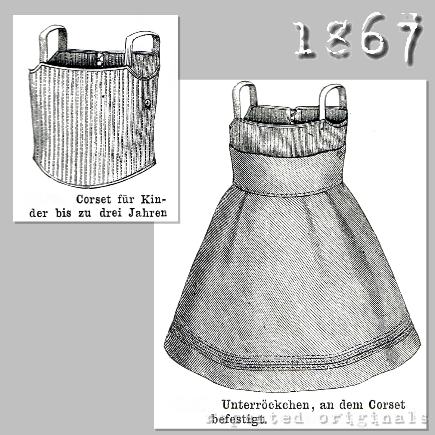 1867 Corset for Child up to 3 Sewing Pattern - INSTANT DOWNLOAD PDF