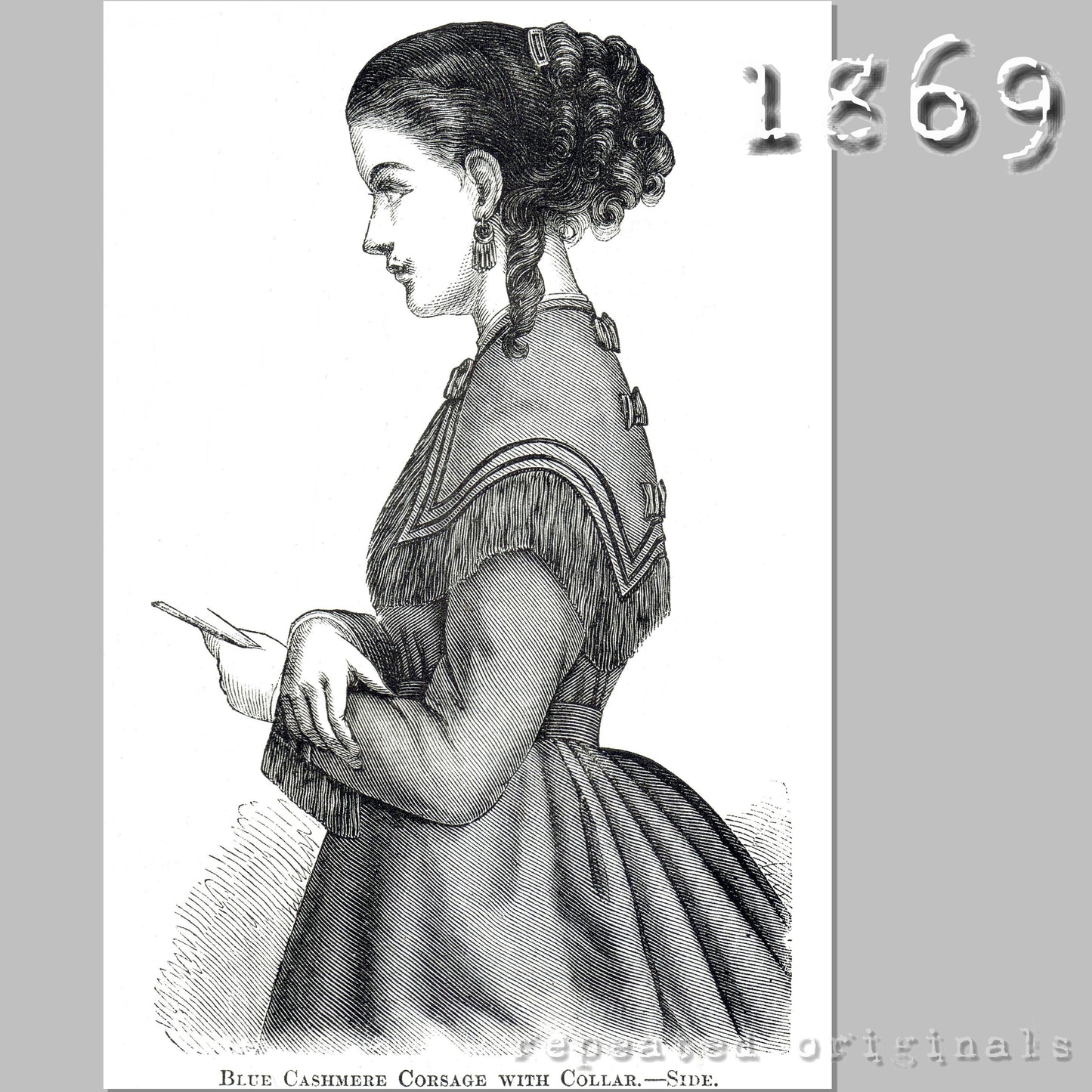 1869 Bodice with Collar Sewing Pattern - INSTANT DOWNLOAD PDF