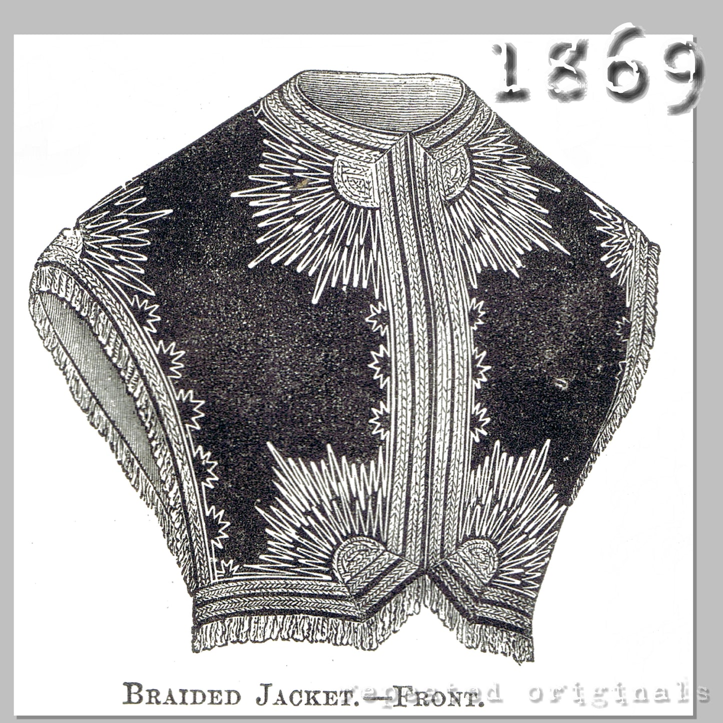 1869 Braided Jacket Sewing Pattern - INSTANT DOWNLOAD PDF