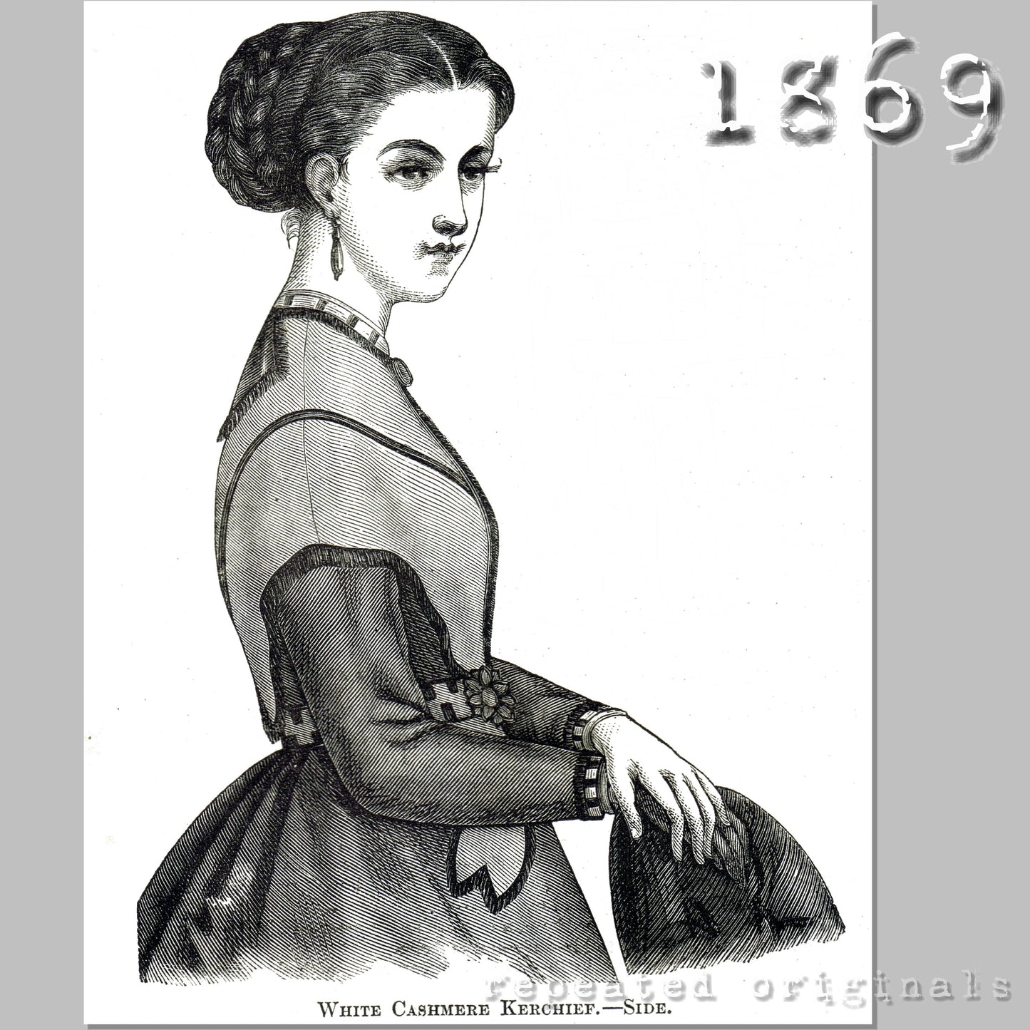 1869 White Cashmere Over-Bodice Sewing Pattern - INSTANT DOWNLOAD PDF