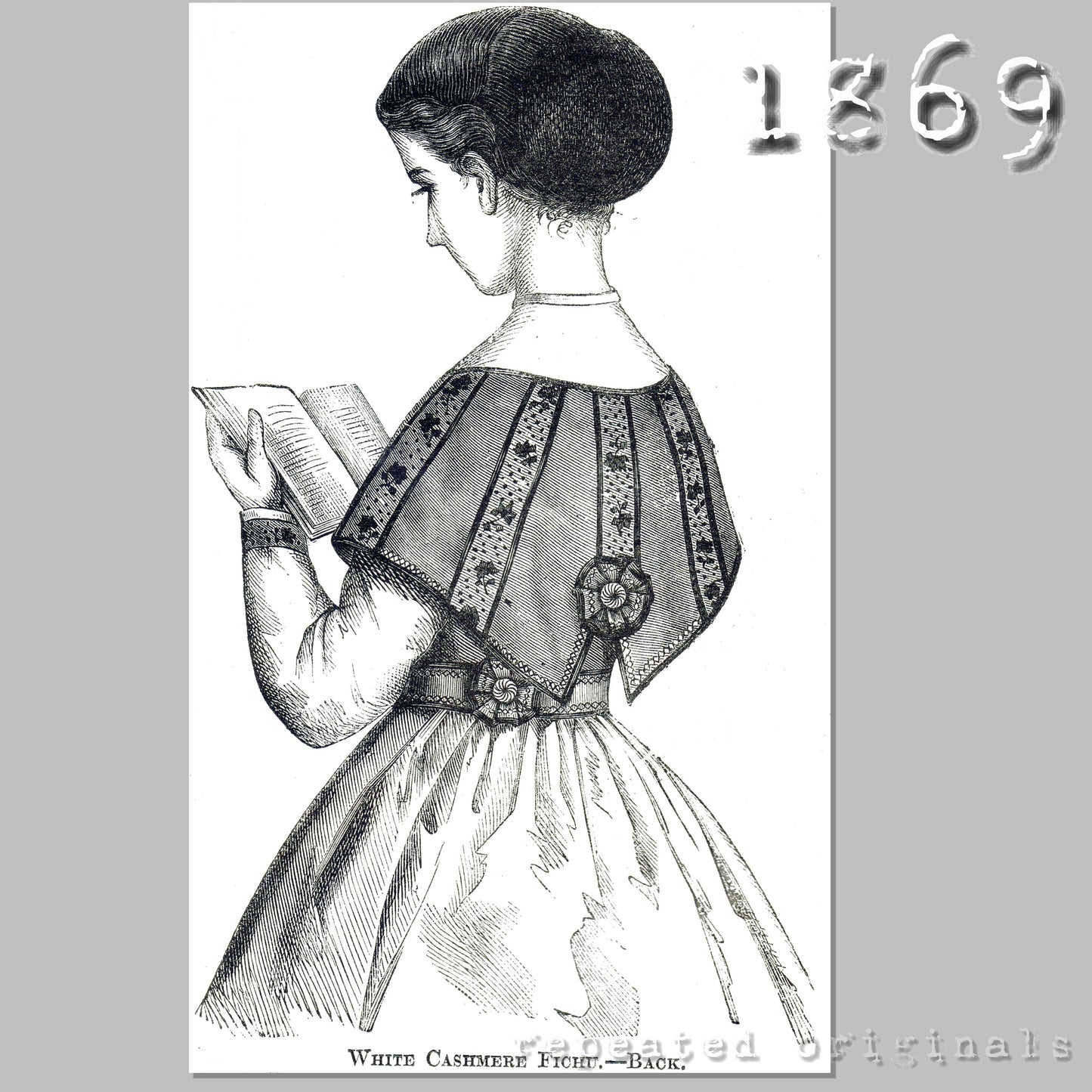 1869 White Cashmere Fichu Sewing Pattern - INSTANT DOWNLOAD PDF