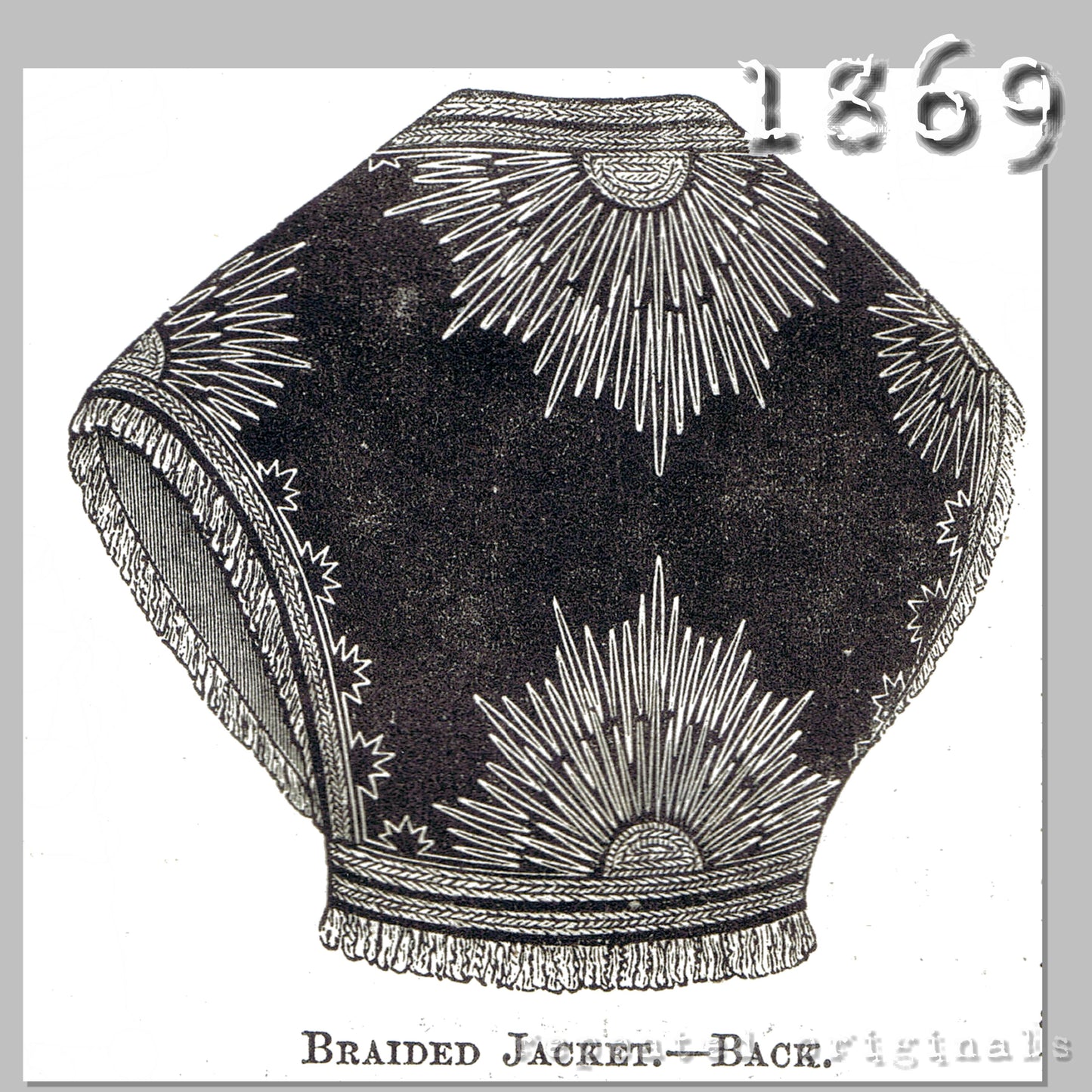 1869 Braided Jacket Sewing Pattern - INSTANT DOWNLOAD PDF