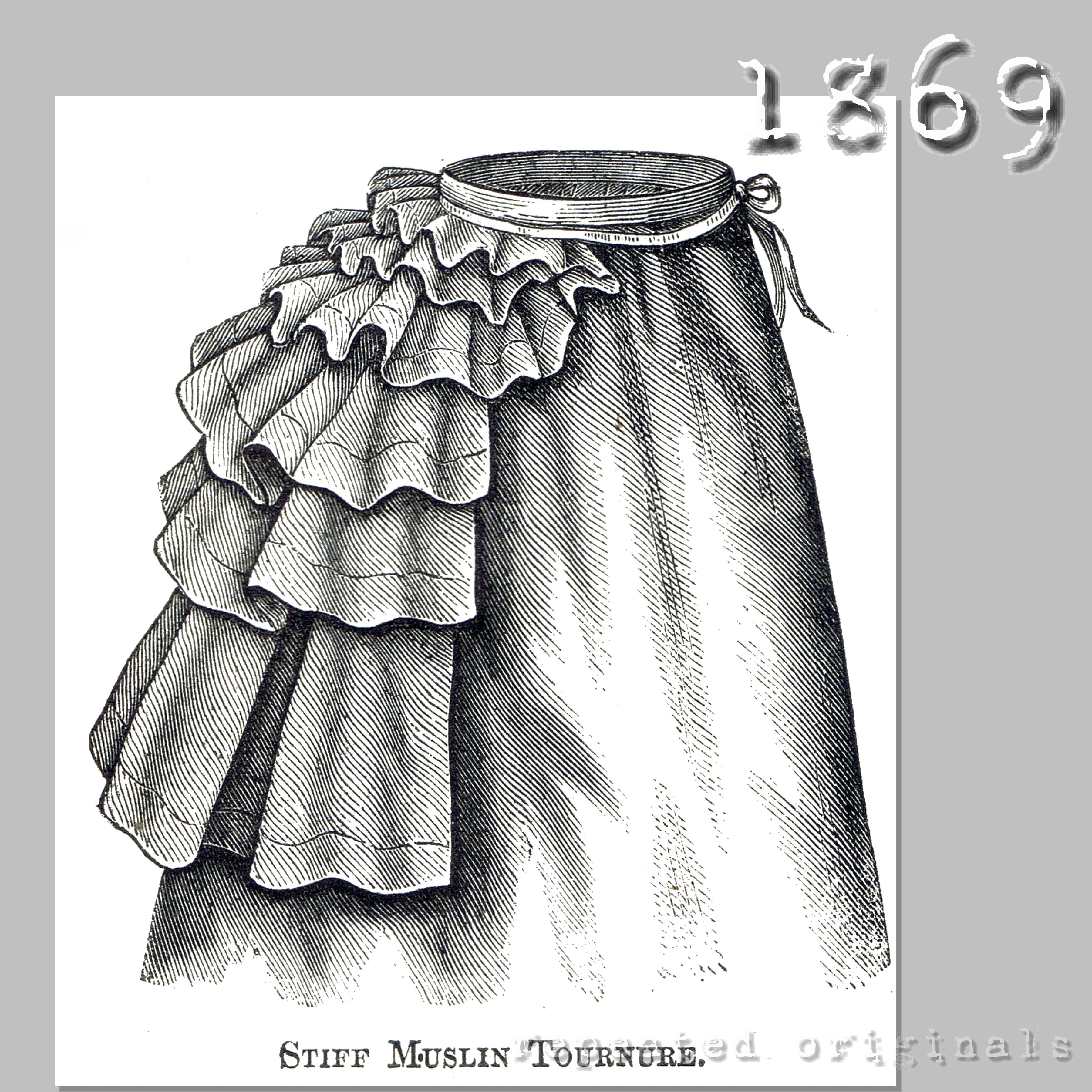 Stiff Pattern 1869 Stiff Muslin Tournure Sewing Pattern - INSTANT DOWNLOAD PDF ...