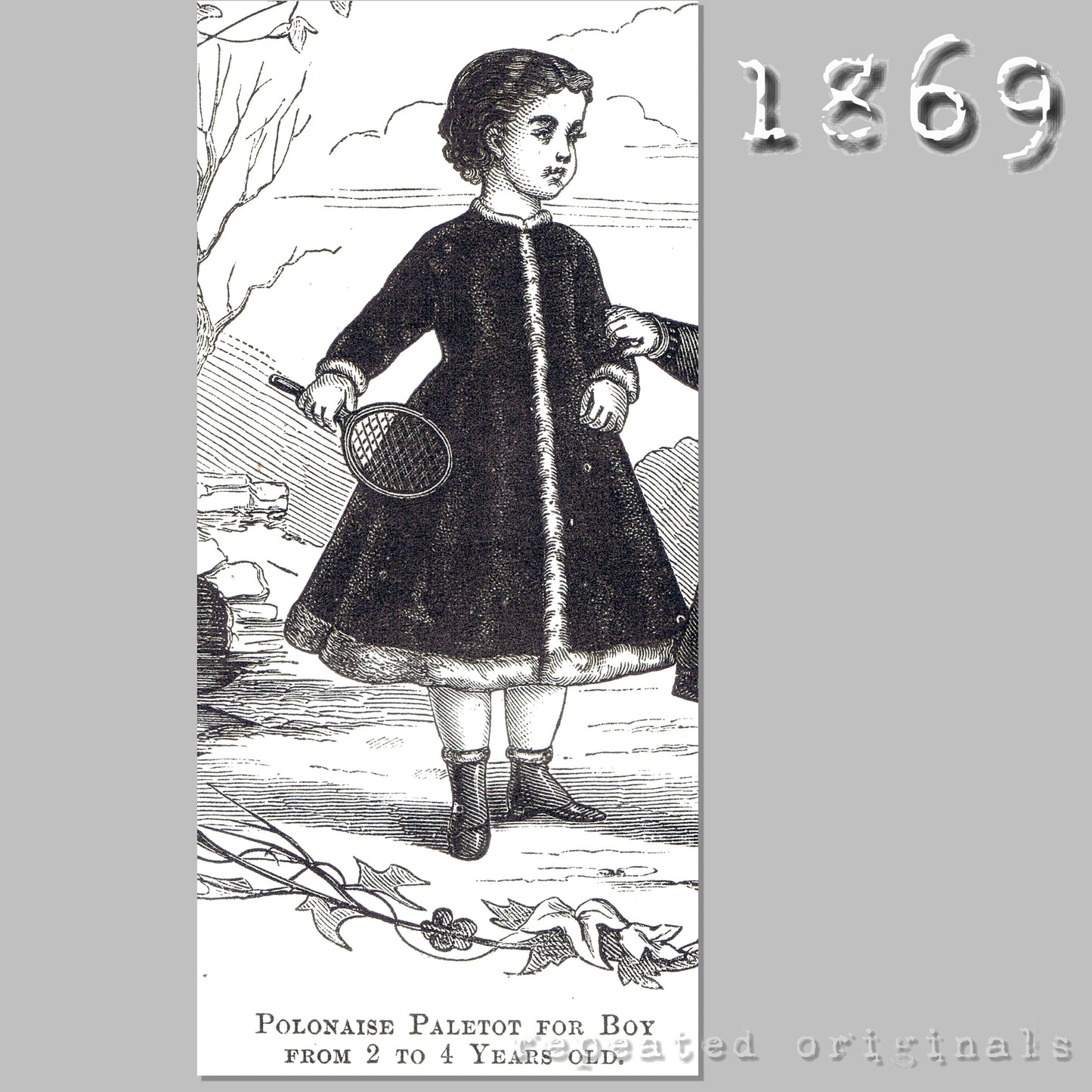 1869 Polonaise Paletot for Boy 2 - 4 Years Sewing Pattern - INSTANT DOWNLOAD PDF