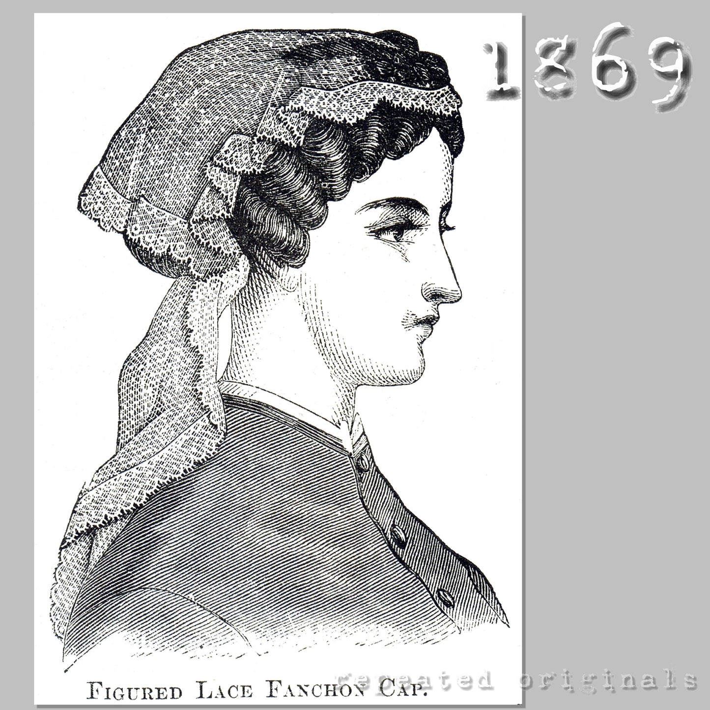 1869 Fanchon Cap Sewing Pattern - INSTANT DOWNLOAD PDF