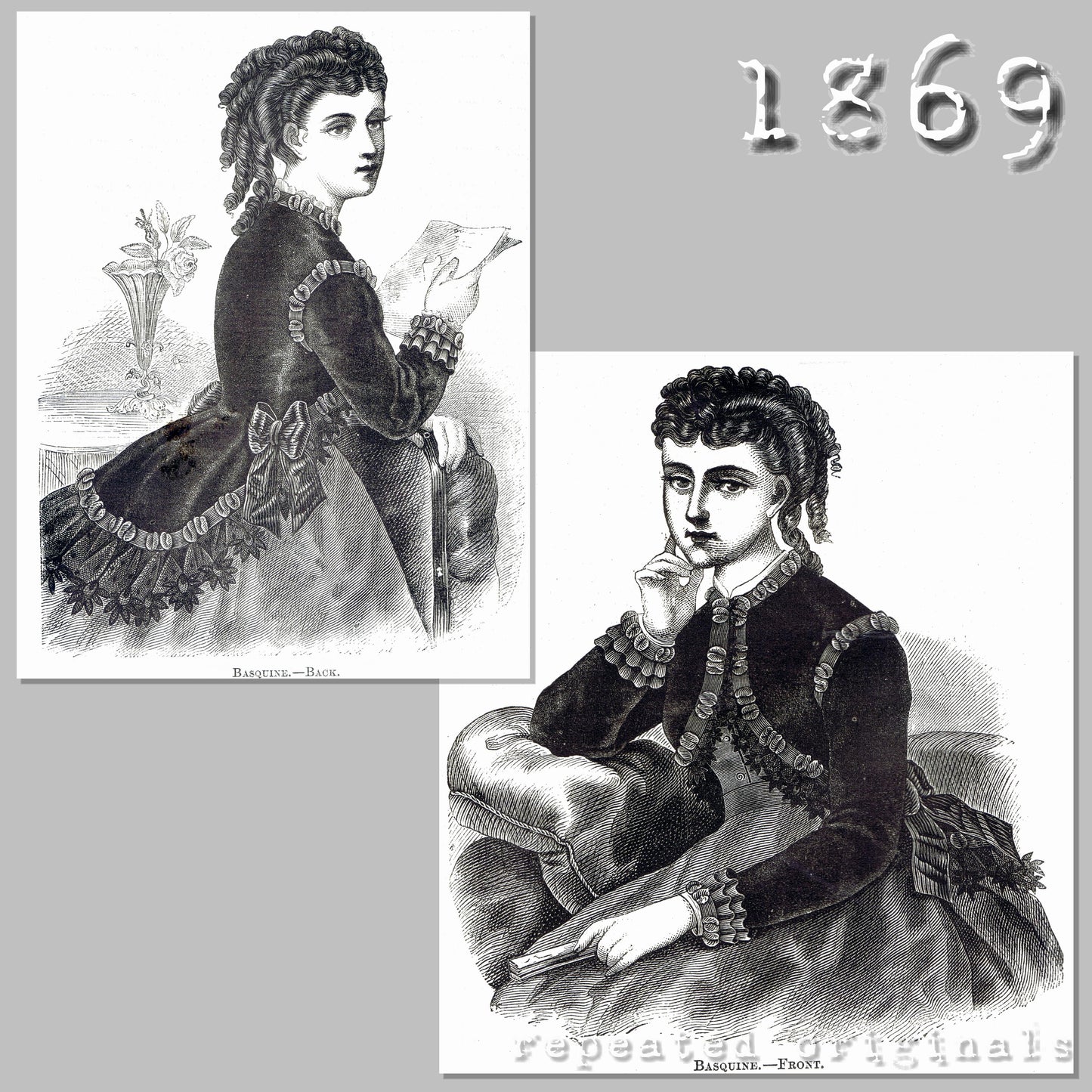 1869 Basquine Jacket Sewing Pattern - INSTANT DOWNLOAD PDF