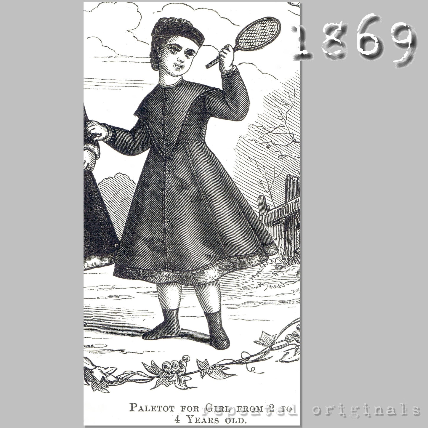 1869 Paletot for Girl 2 to 4 Years Sewing Pattern - INSTANT DOWNLOAD PDF