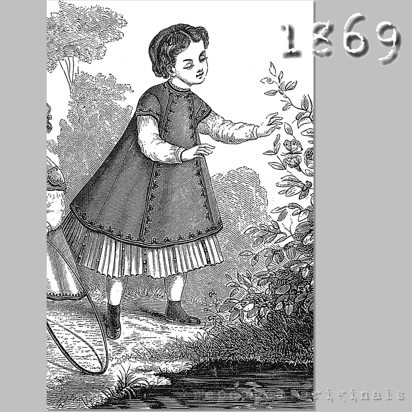1869 Apron for Girls 4 - 6 Years Sewing Pattern - INSTANT DOWNLOAD PDF