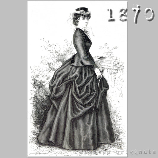 1870 Instructions for looping up Riding Skirt - INSTANT DOWNLOAD PDF