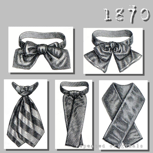 1870 Cravats for boys 10 to 16 years Sewing Pattern - INSTANT DOWNLOAD PDF