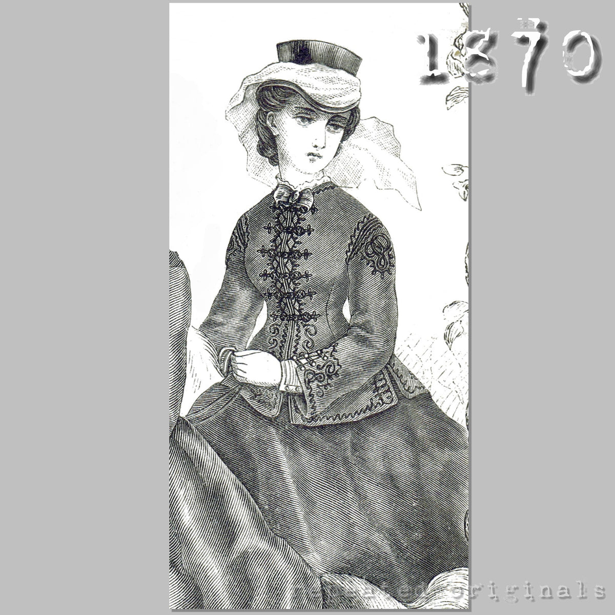 1870 Riding Hat 1870 Riding Habit with Hungarian Jacket Sewing Pattern - INSTANT DOWNL ...