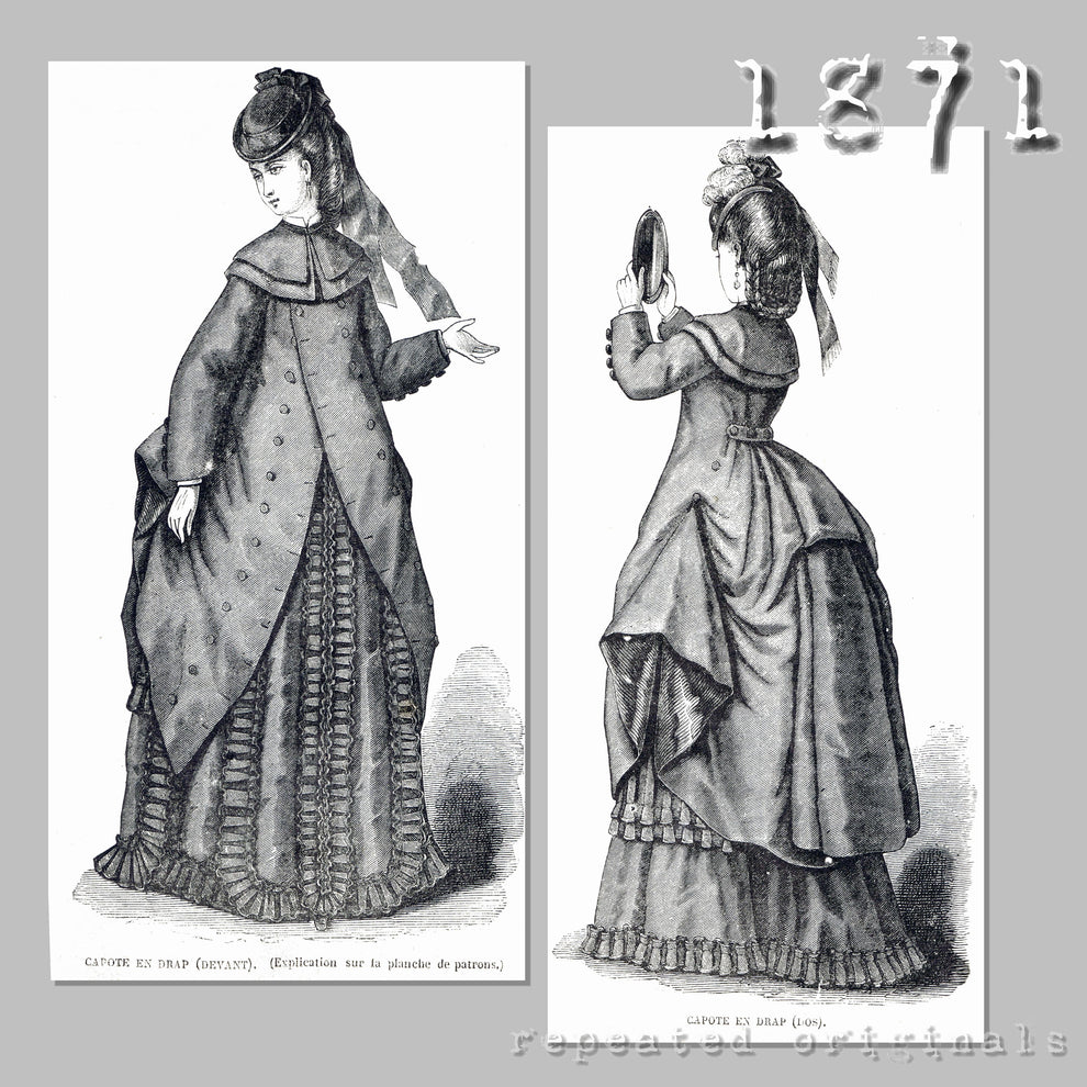 1871 Capote Sewing Pattern - INSTANT DOWNLOAD PDF – Repeated Originals