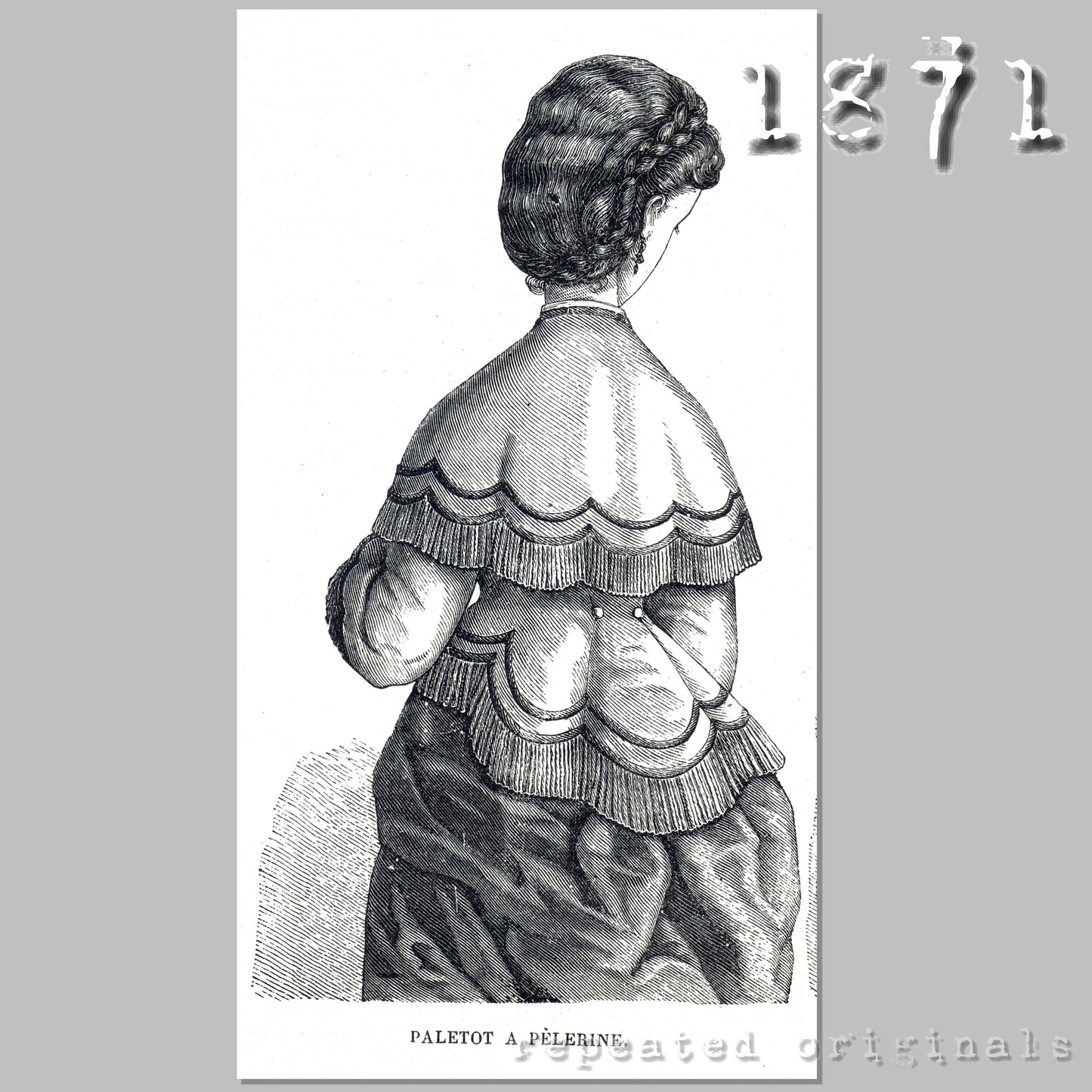 1871 Paletot with Cape Sewing Pattern - INSTANT DOWNLOAD PDF