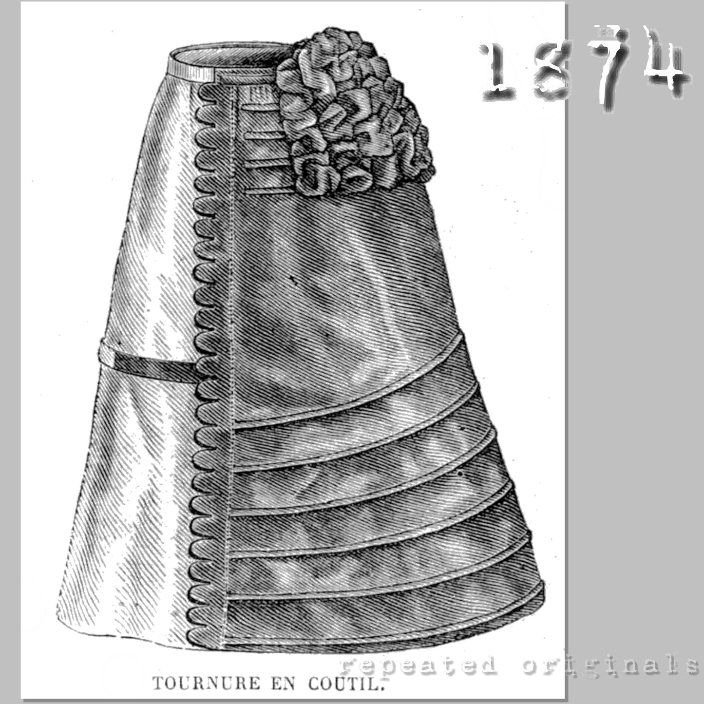 1874 Tournure Sewing Pattern - INSTANT DOWNLOAD PDF