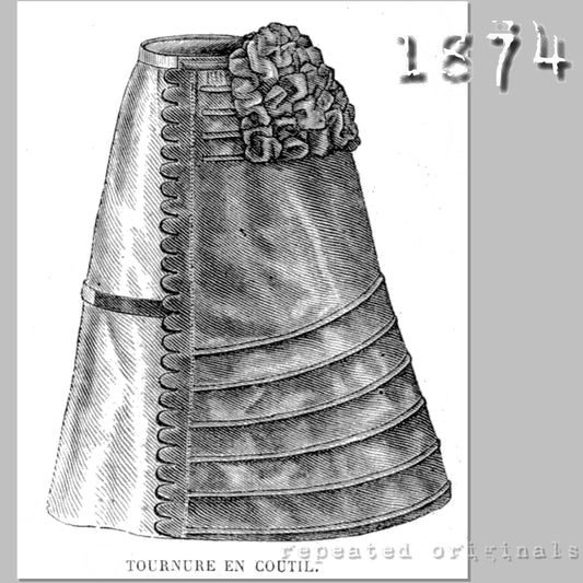 1874 Tournure Sewing Pattern - INSTANT DOWNLOAD PDF