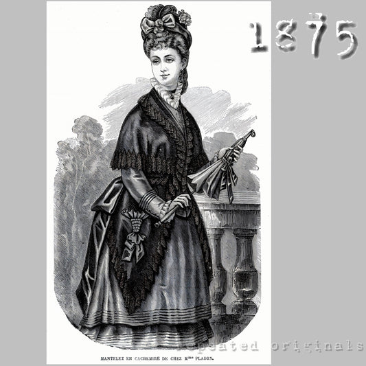 1875 Cashmere Mantelet Sewing Pattern - INSTANT DOWNLOAD PDF