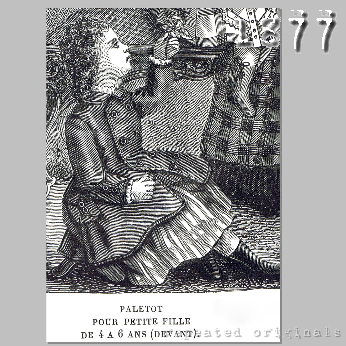 1877 Paletot for Girl 4 - 6 Years Sewing Pattern - INSTANT DOWNLOAD PDF