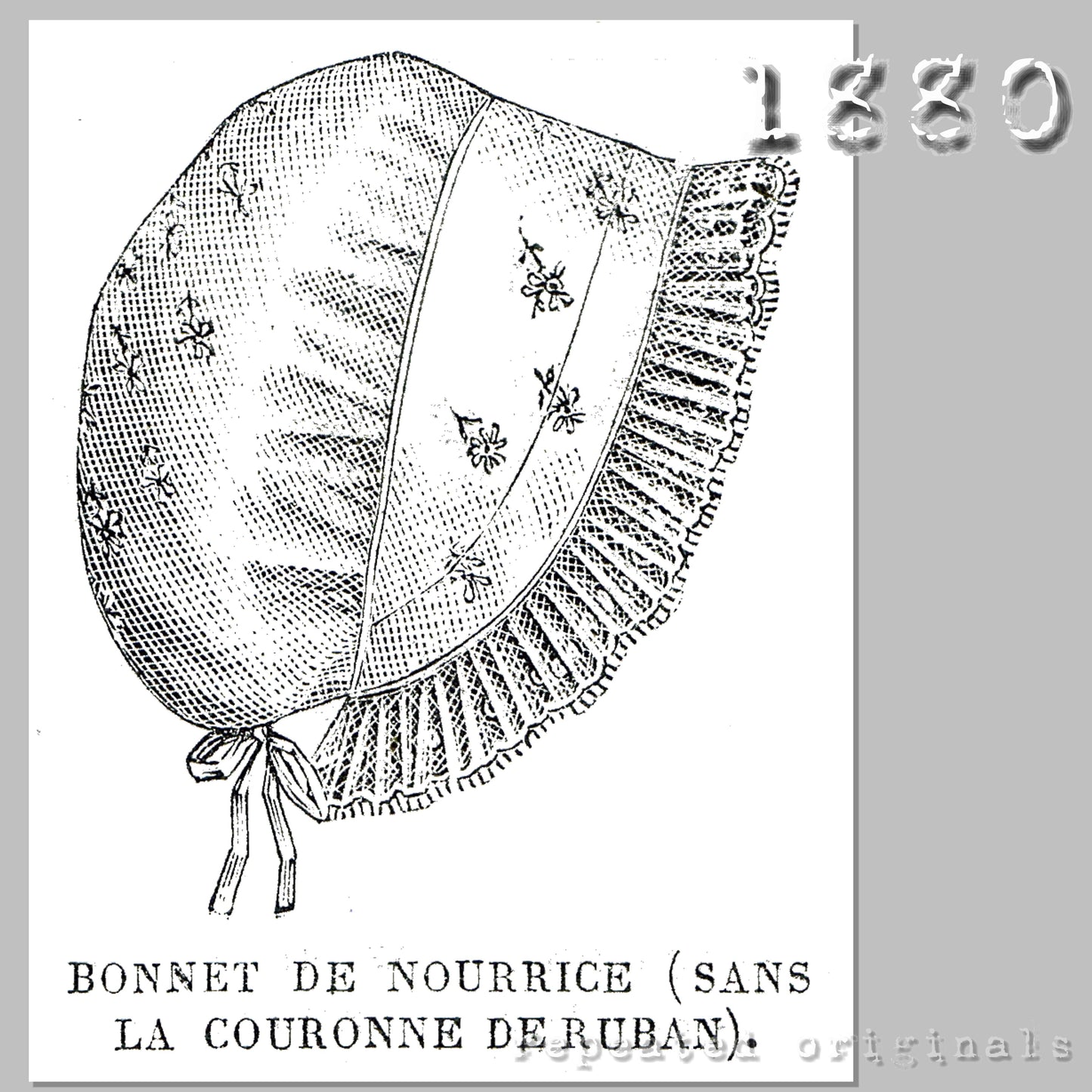 1880 Nursery Bonnet Sewing Pattern - INSTANT DOWNLOAD PDF