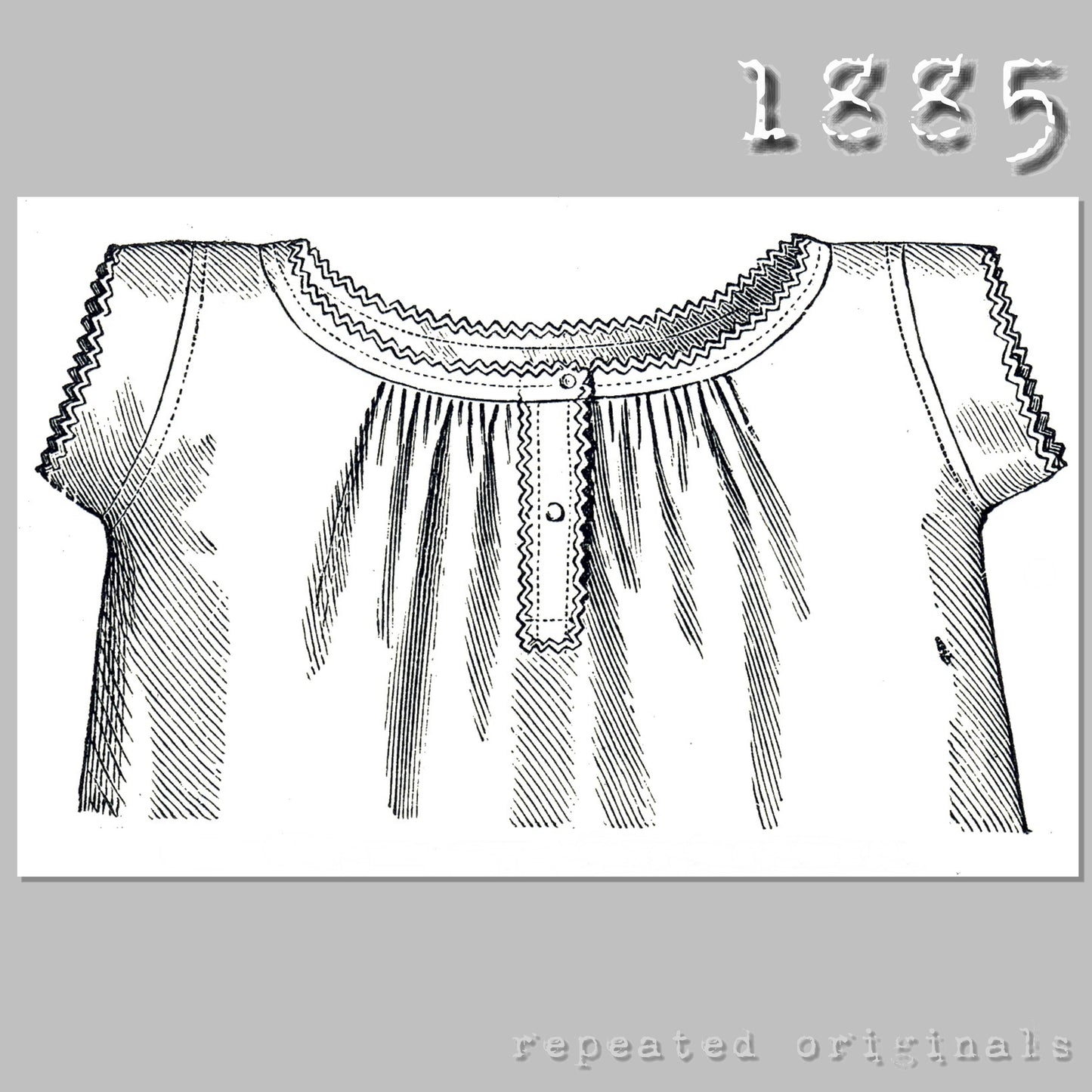 1885 Chemise for Girl 7 - 9 Years Sewing Pattern - INSTANT DOWNLOAD PDF