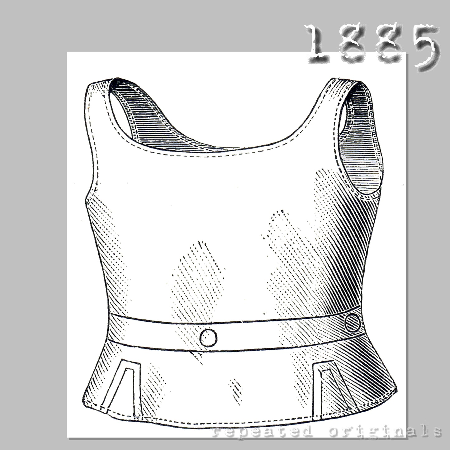 1885 Underwaist for Girl 7 - 9 Years Sewing Pattern - INSTANT DOWNLOAD PDF