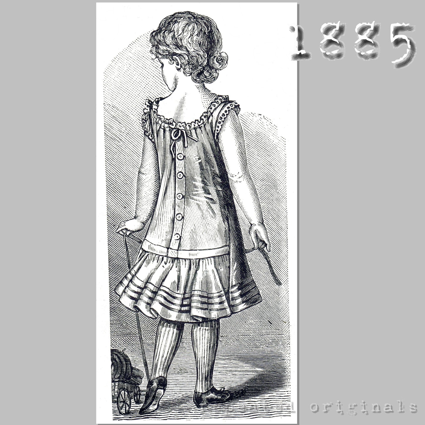 1885 Petticoat for Girl 3 - 5 Years Sewing Pattern - INSTANT DOWNLOAD PDF
