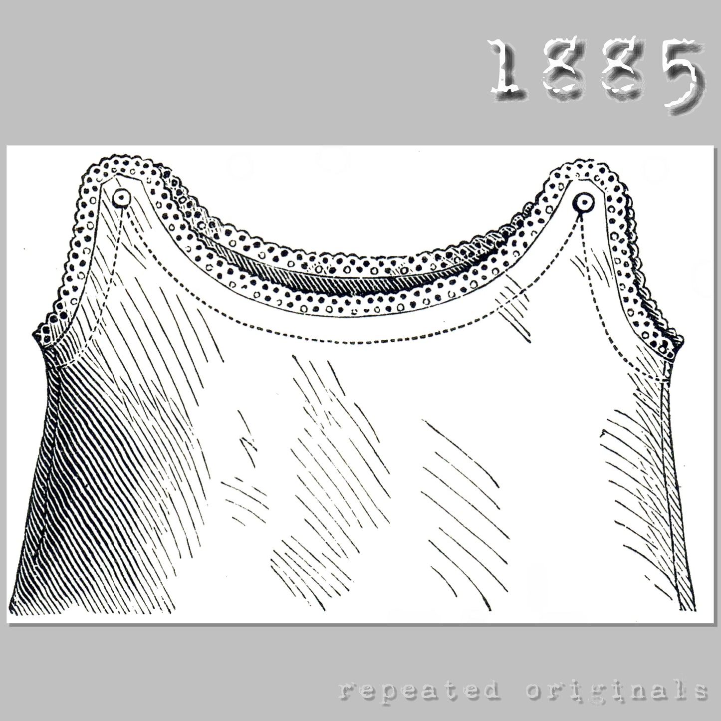1885 Chemise for Girl 6 to 8 Years Sewing Pattern - INSTANT DOWNLOAD PDF