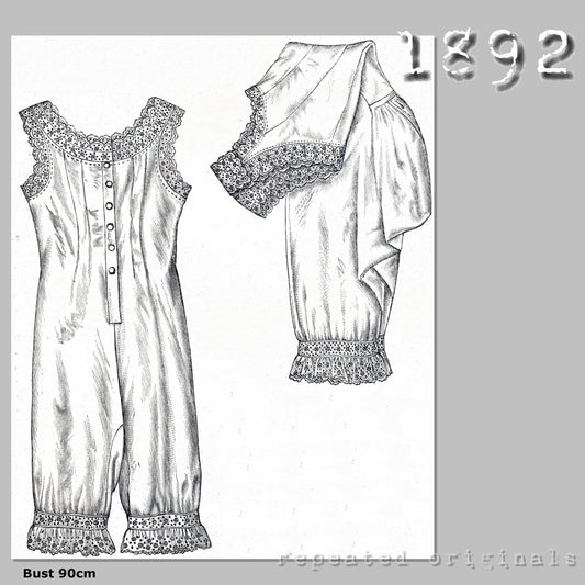 1892 Combinations Sewing Pattern - INSTANT DOWNLOAD PDF