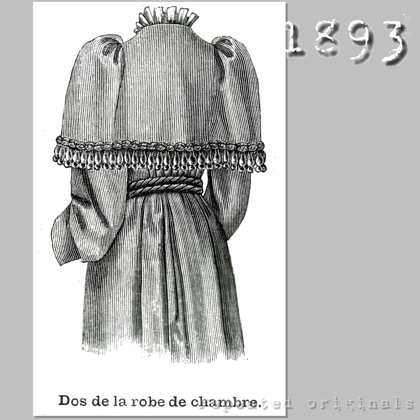 1893 Robe de Chambre with Tippet Sewing Pattern - INSTANT DOWNLOAD PDF