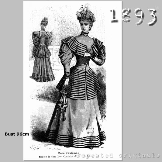 1893 Autumn Dress Sewing Pattern - INSTANT DOWNLOAD PDF