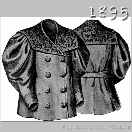 1895 Jacket for girl 9-10 Sewing Pattern - INSTANT DOWNLOAD PDF