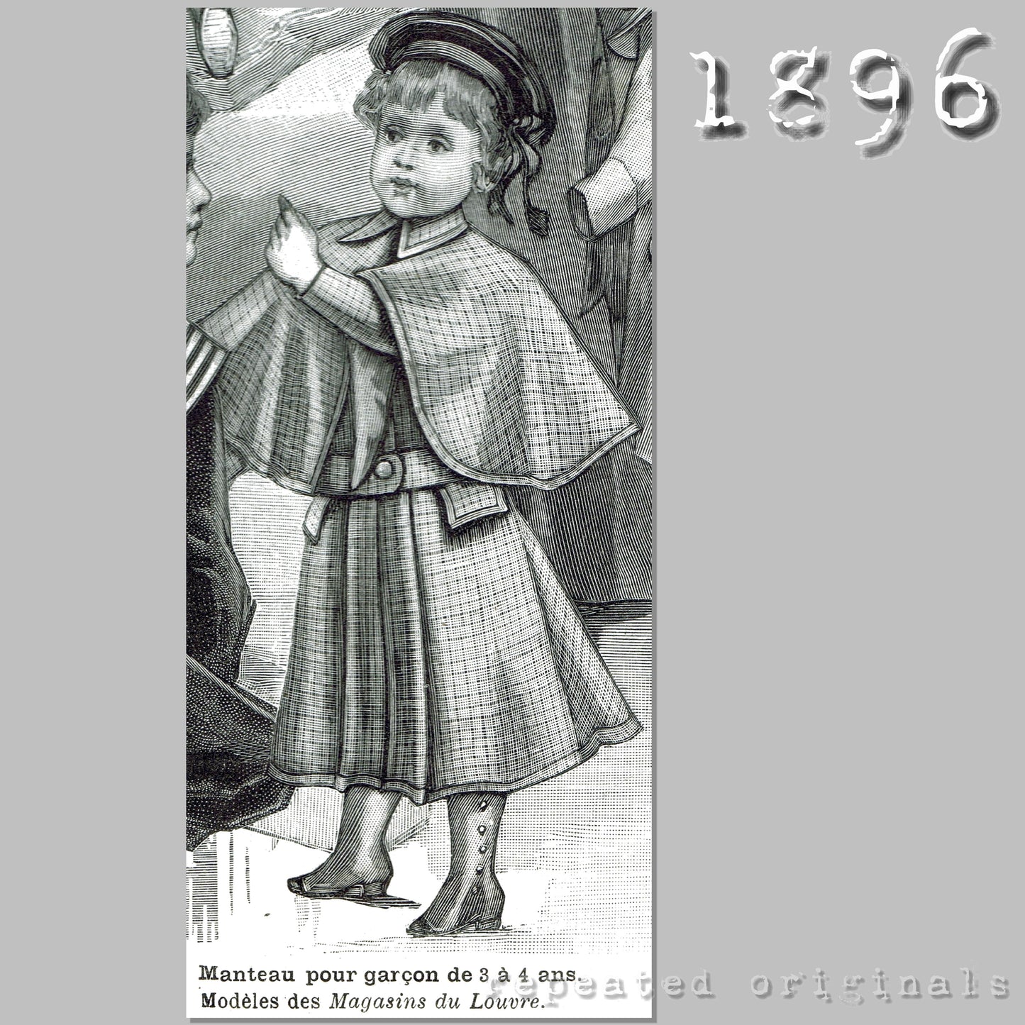 1896 Coat for Boy 3 to 4 Years Sewing Pattern - INSTANT DOWNLOAD PDF