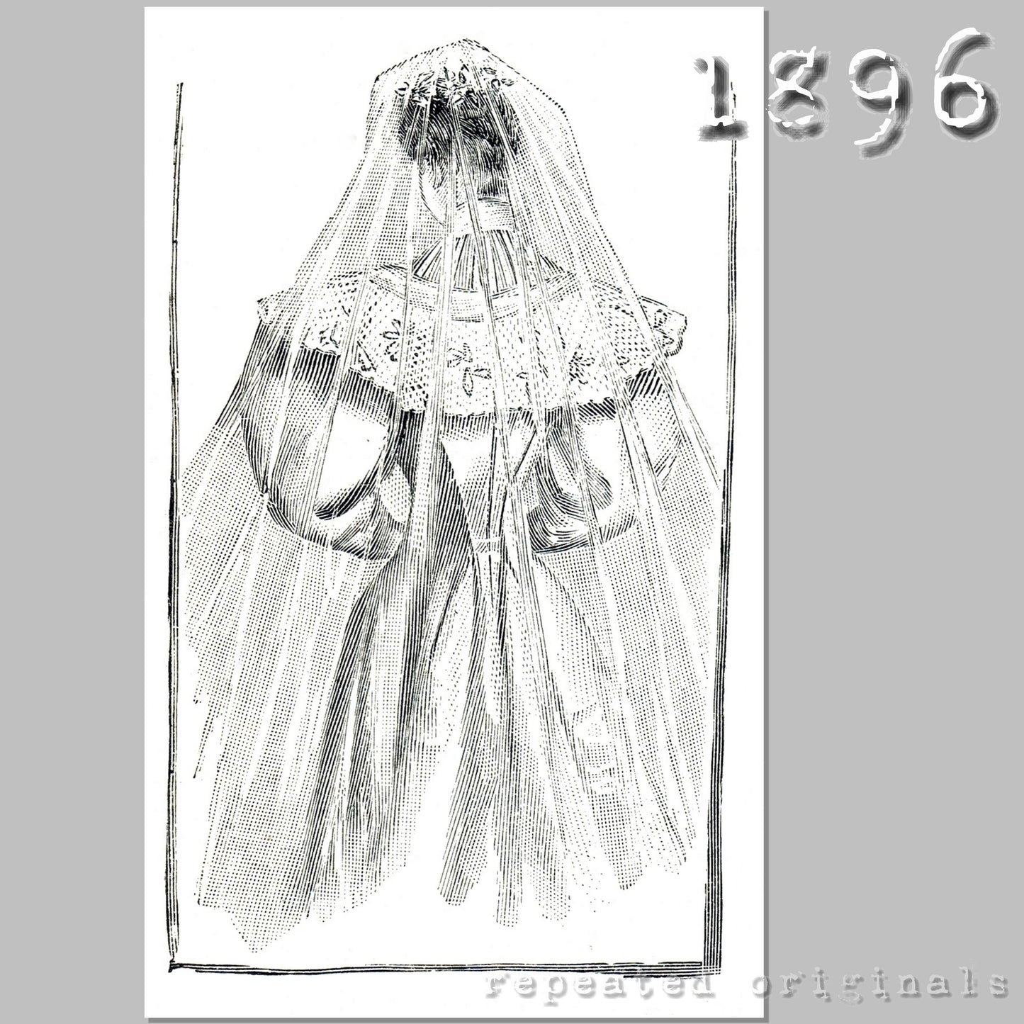 1896 Bridal Gown Sewing Pattern - INSTANT DOWNLOAD PDF