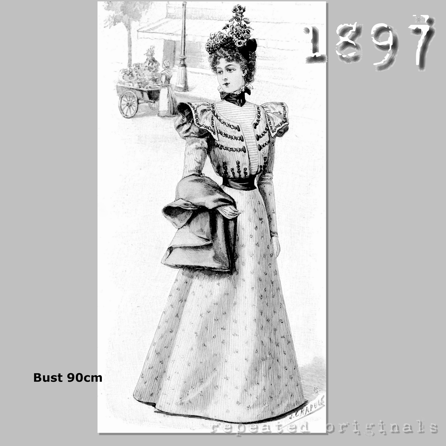 1897 Dress Sewing Pattern - INSTANT DOWNLOAD PDF