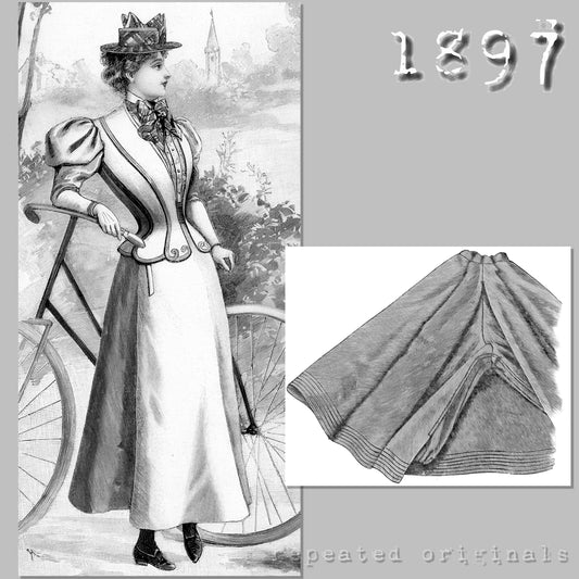 1897 Cycling Skirt Sewing Pattern - INSTANT DOWNLOAD PDF