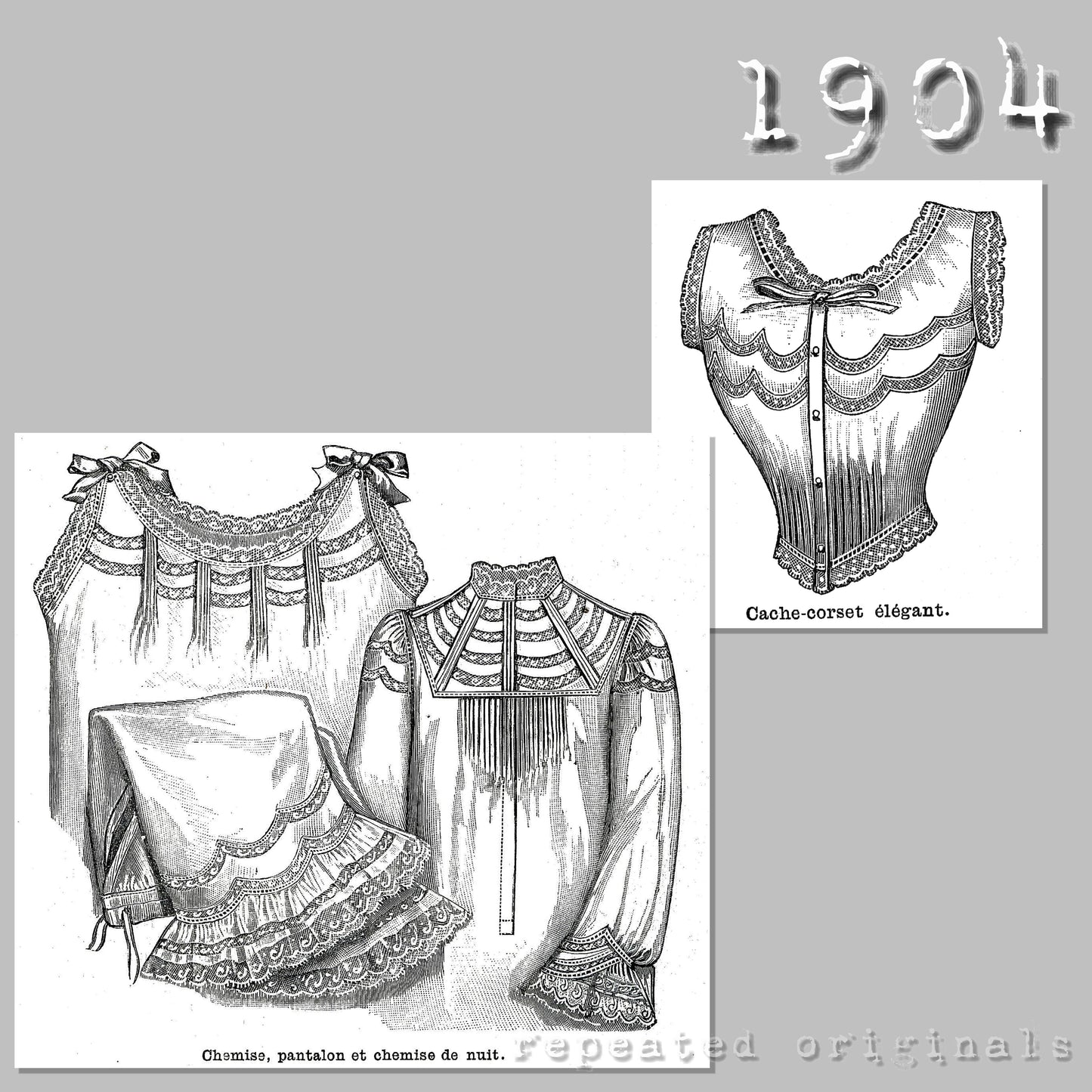 1904 Underwear Set Sewing Pattern - INSTANT DOWNLOAD PDF