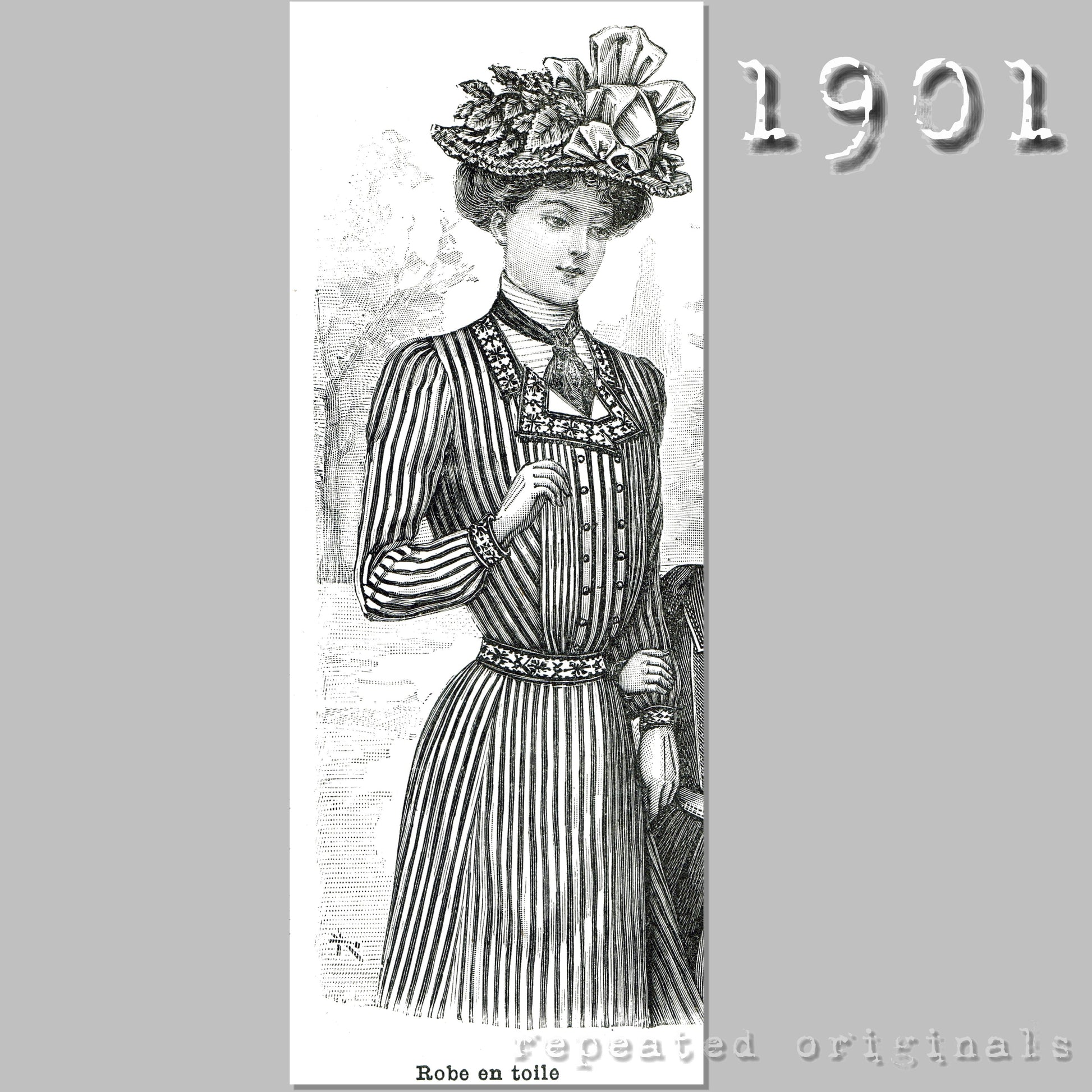 1901 Linen Dress Sewing Pattern