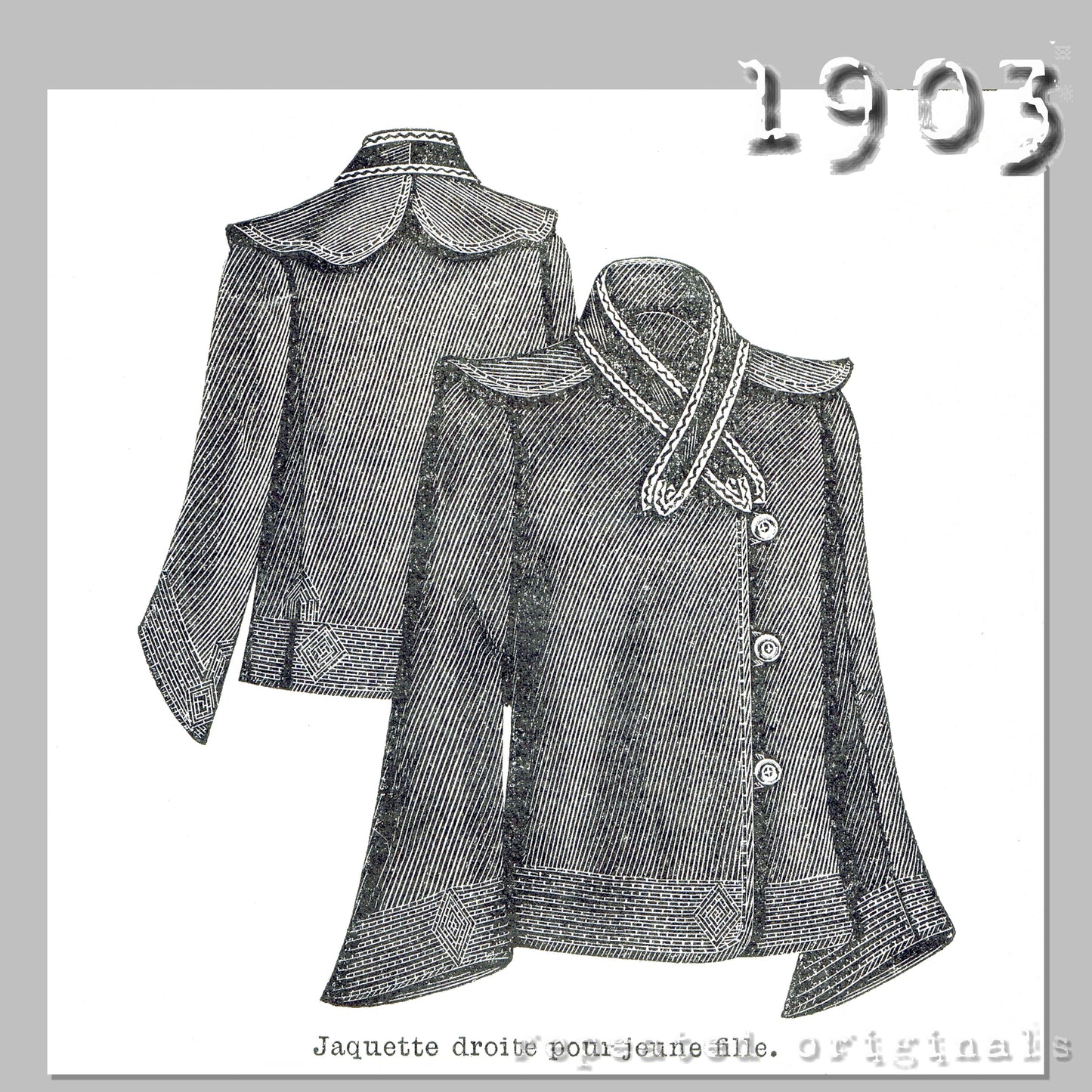 1903 Plain Jacket Sewing Pattern - INSTANT DOWNLOAD PDF