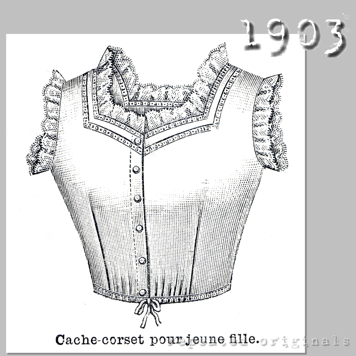 1903 Corset Cover for a Young Lady Sewing Pattern - INSTANT DOWNLOAD PDF