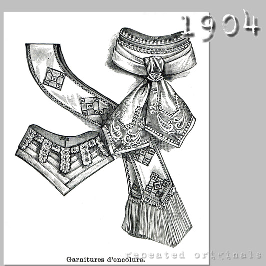 1904 Collar Trims Sewing Pattern - INSTANT DOWNLOAD PDF