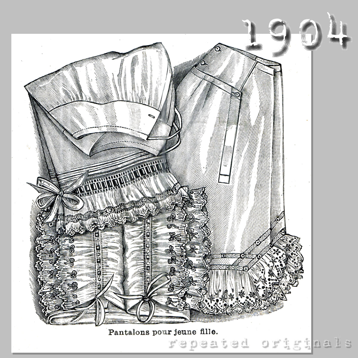 Drawers Patterns 1904 3 Styles of Drawers Sewing Patterns - INSTANT DOWNLOAD PDF ...